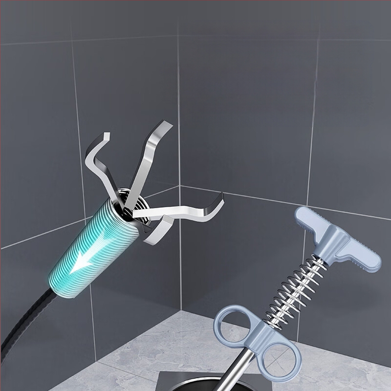 Keturių dantų WC atkimšėjas – buitinis kanalizacijos įrankis, PP + nerūdijantis plienas, išleistas 2022 m. ruduo