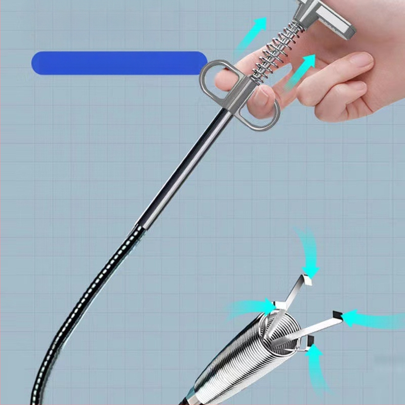 Keturių dantų WC atkimšėjas – buitinis kanalizacijos įrankis, PP + nerūdijantis plienas, išleistas 2022 m. ruduo