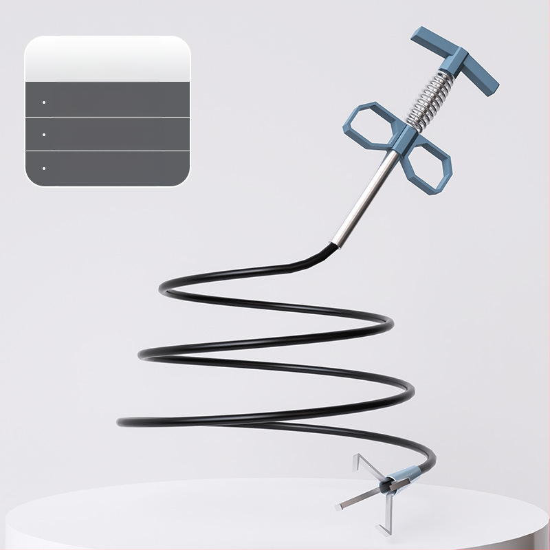 Keturių dantų WC atkimšėjas – buitinis kanalizacijos įrankis, PP + nerūdijantis plienas, išleistas 2022 m. ruduo