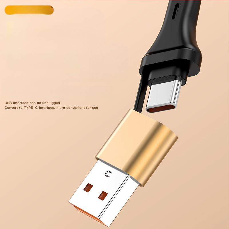 Rozťažný hliníkový kruhový kábel 5 v 1 pre nabíjanie a prenos dát, s rozhraniami Lightning a USB-C, max. 120W, dve až tri vetvy