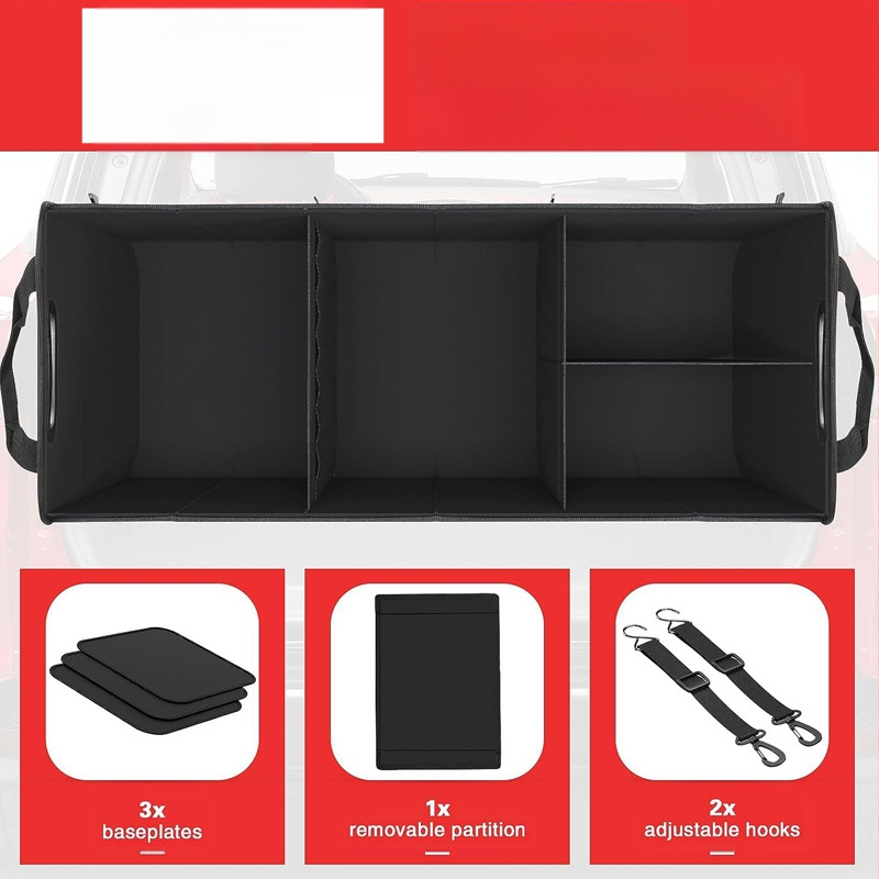 Poliesterio automobilio bagažinės laikymo dėžė, sulankstoma su rankena, logotipo spausdinimas