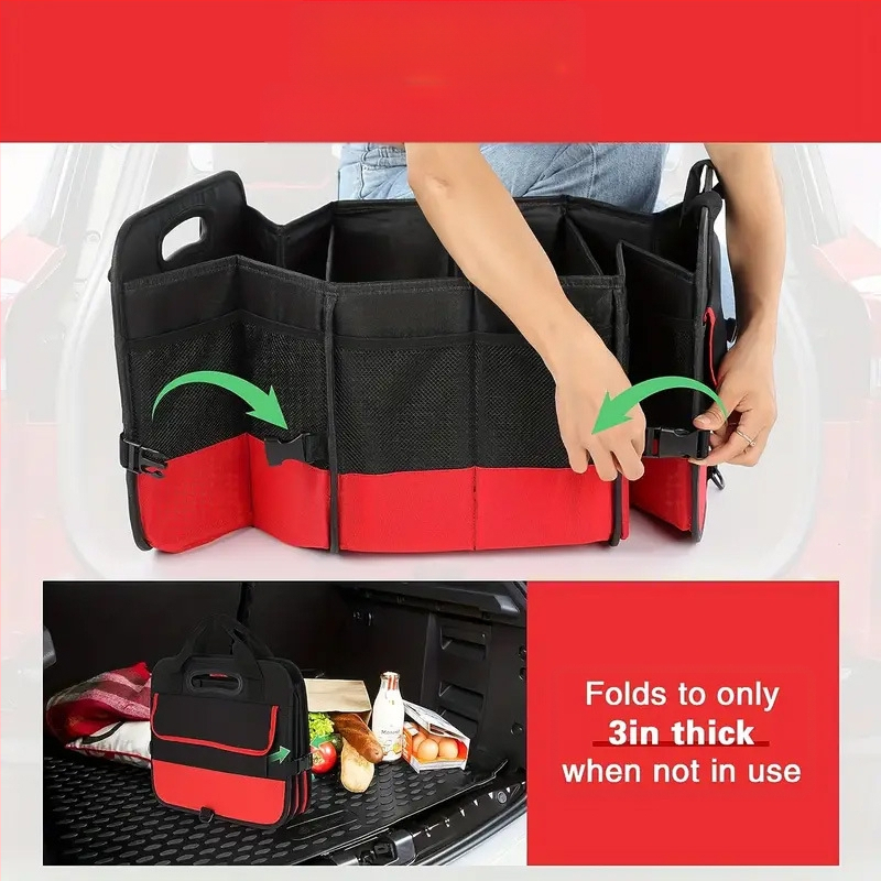 Poliesterio automobilio bagažinės laikymo dėžė, sulankstoma su rankena, logotipo spausdinimas