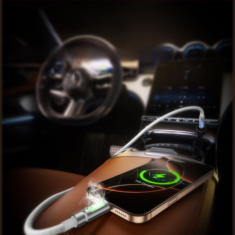 Aromaterapijski USB-C auto kabl za podatke, silikon, jedna glava, brzo punjenje 240W