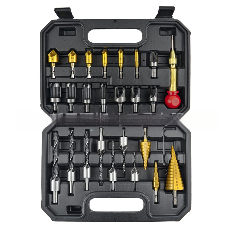 26-частен комплект битове за дървообработване: фаскиращи битове, центриращ удар и пагода битове