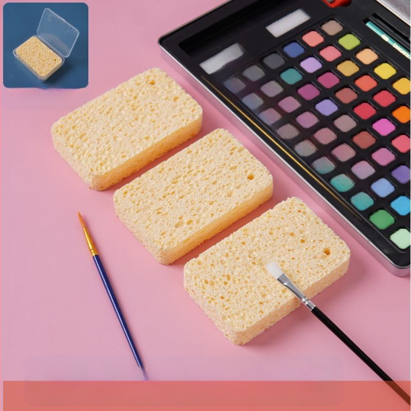 Gouache és akvarell festéséhez készült szivacs – nedvszívó, tároló doboz, anyag: faipulp pamut