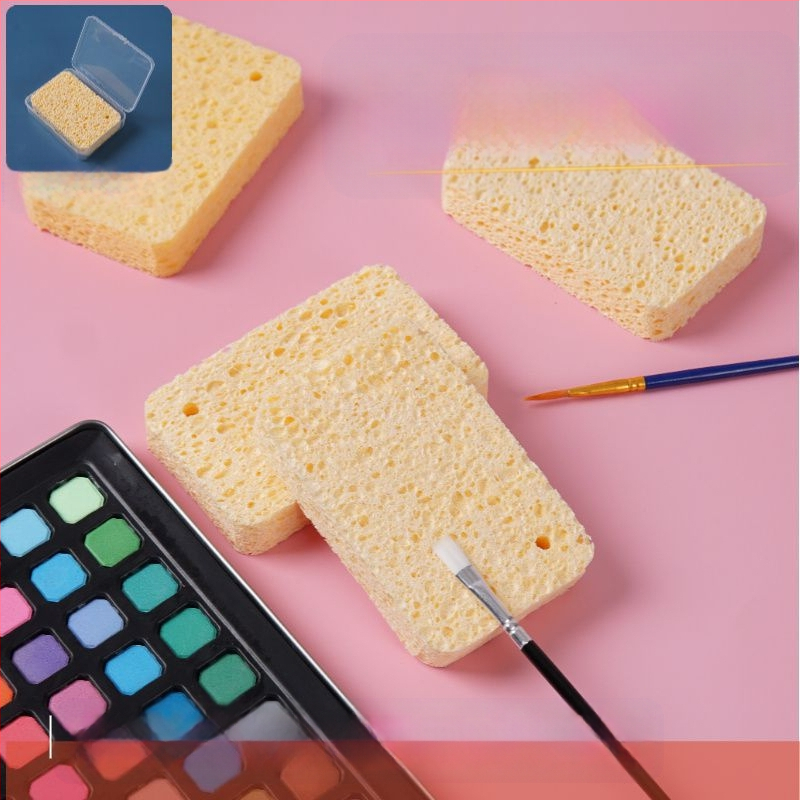 Gouache és akvarell festéséhez készült szivacs – nedvszívó, tároló doboz, anyag: faipulp pamut