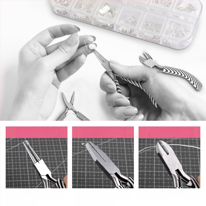 Ръчно изработени клещи за бижута – комплект за DIY домашна употреба, мини клещи с остър нос и наклонена глава за нанизване на мъниста