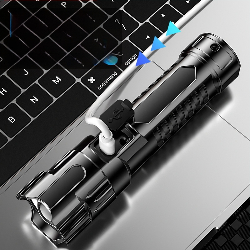 LED фенерче с USB презареждане (ABS корпус; 800 mAh; 5 W; обхват до 200 м)