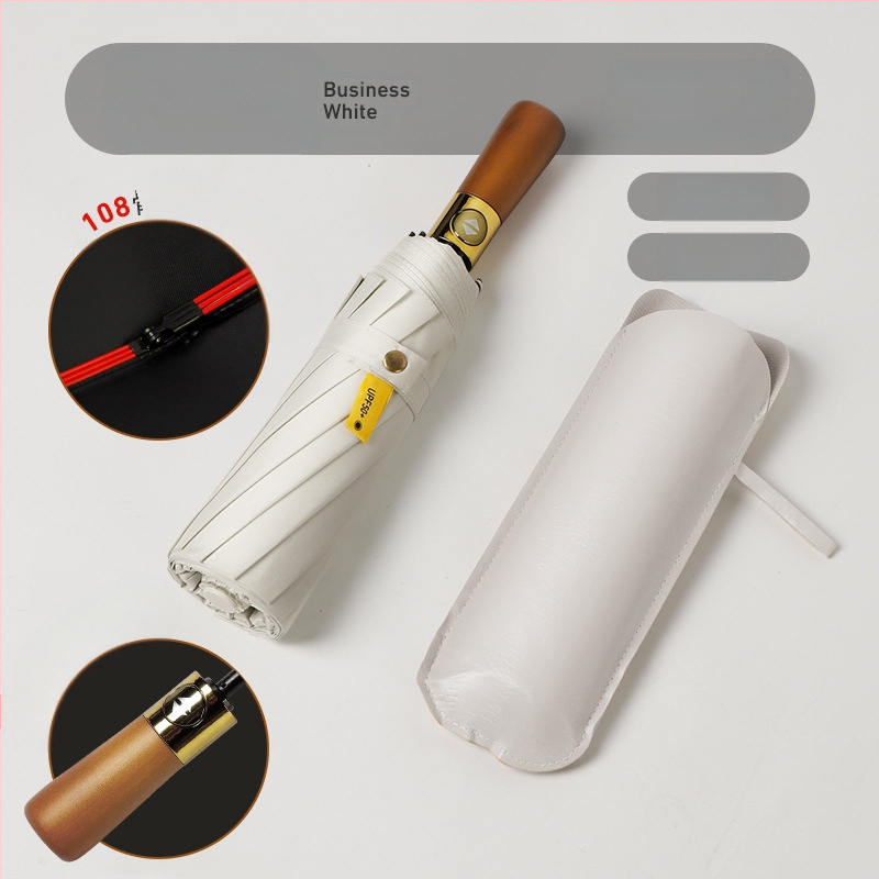 Umbrelă automată cu mâner din lemn, 12 spițe, rezistentă la vânt, protecție UV UPF 40+, imprimare logo disponibil