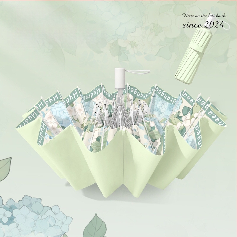 Umbrelă pliantă pentru femei, 16 brațe, pentru soare și ploaie, protecție UV