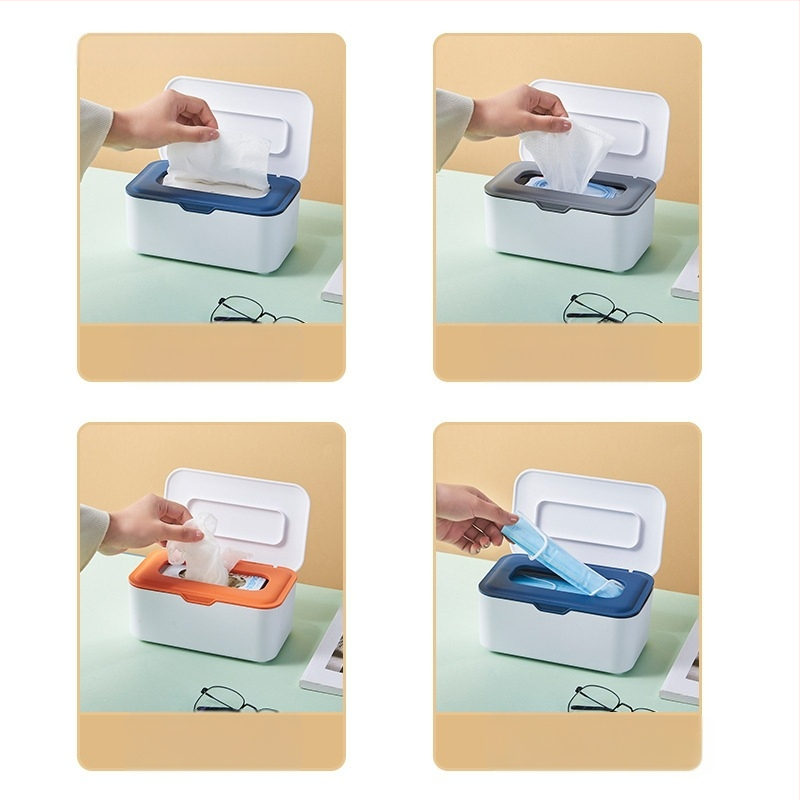 Θήκη για χαρτοπετσέτες επιτραπέζια με καπάκι, πλαστική, ανθεκτική στη σκόνη, αποθήκευση υγρών μαντηλών