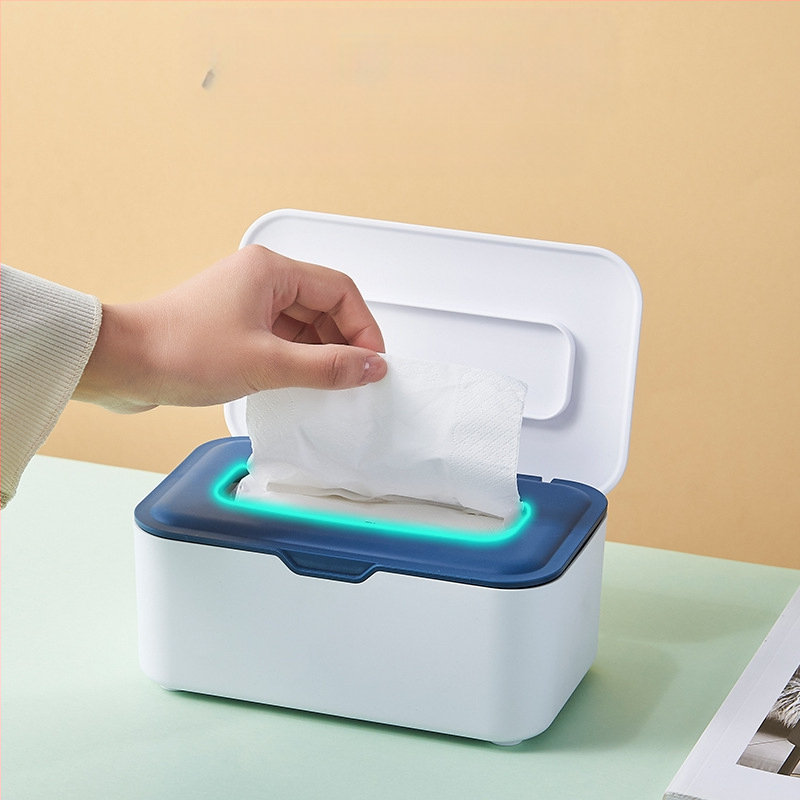Θήκη για χαρτοπετσέτες επιτραπέζια με καπάκι, πλαστική, ανθεκτική στη σκόνη, αποθήκευση υγρών μαντηλών