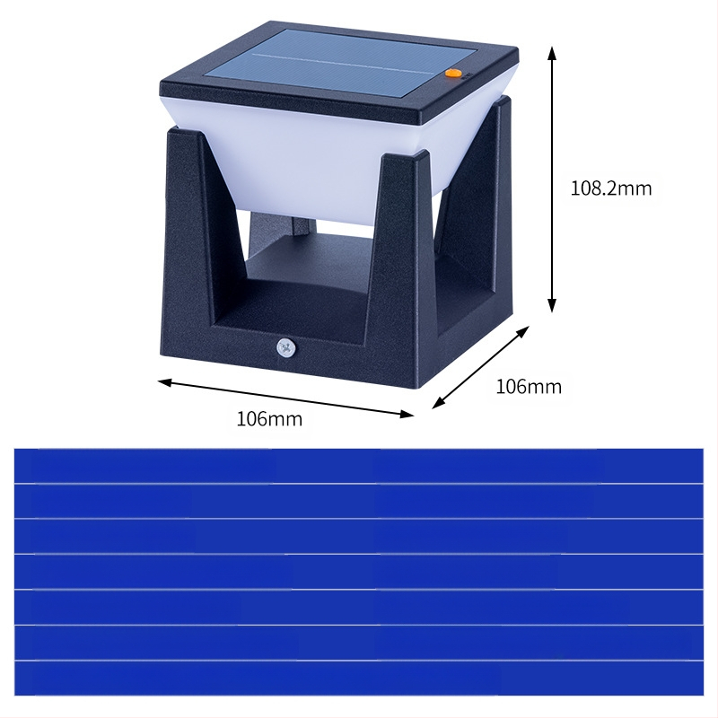Соларна външна лампа за градина и двор, IP65 защита, LED светлинен източник, мощност 1W, напрежение 3.7V, време на осветяване 6–12 ч