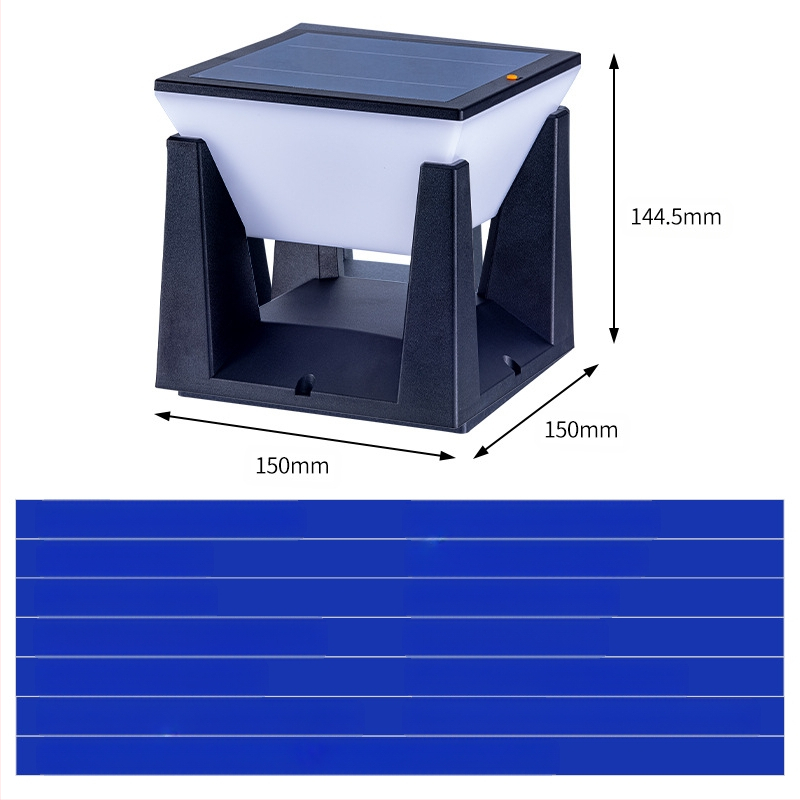 Соларна външна лампа за градина и двор, IP65 защита, LED светлинен източник, мощност 1W, напрежение 3.7V, време на осветяване 6–12 ч