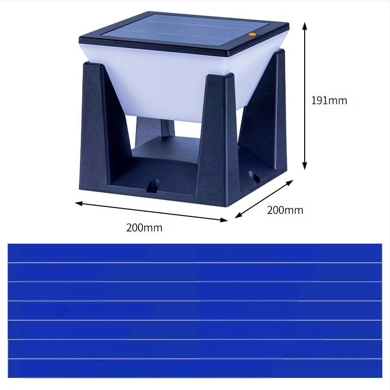 Соларна външна лампа за градина и двор, IP65 защита, LED светлинен източник, мощност 1W, напрежение 3.7V, време на осветяване 6–12 ч