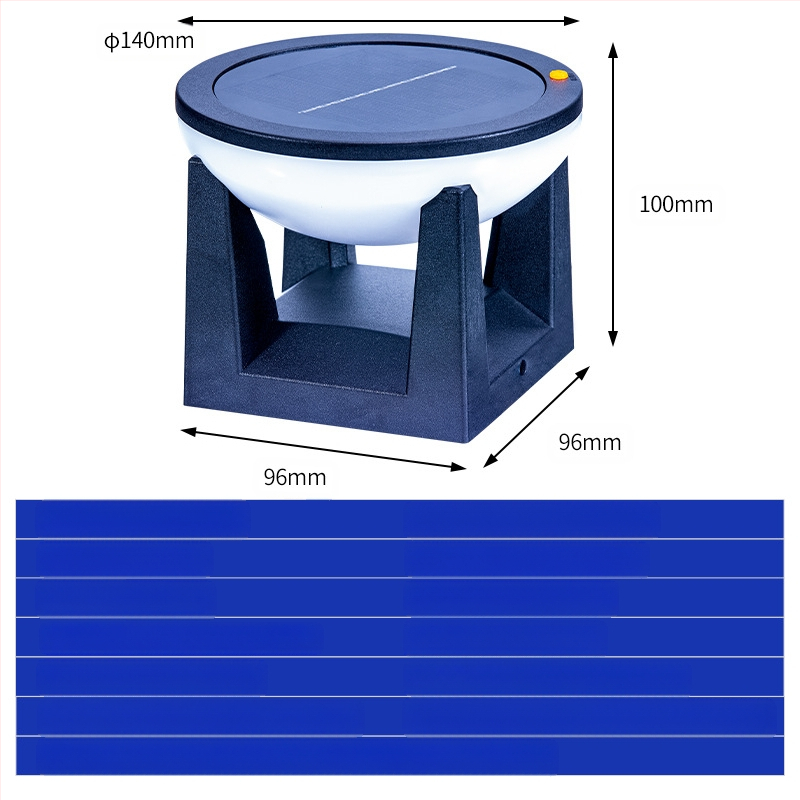 Соларна външна лампа за градина и двор, IP65 защита, LED светлинен източник, мощност 1W, напрежение 3.7V, време на осветяване 6–12 ч