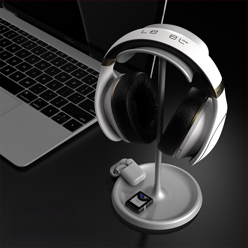 Suport pentru căști de birou din aliaj de aluminiu și ABS, design simplu, pentru căști de calculator