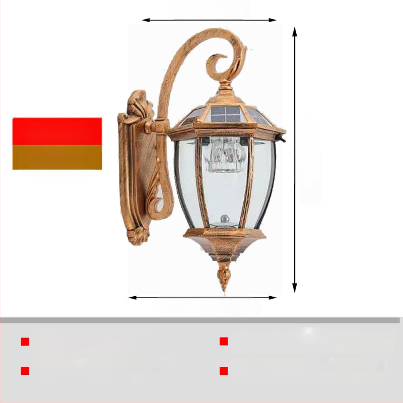 Слънчева външна водоустойчива стенна лампа за балкон и вход – пасторална сърцевидна форма, IP55, 5W, 220V, 12–16 ч осветление, индуктивен превключвател