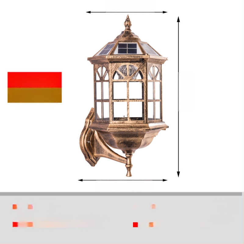 Слънчева външна водоустойчива стенна лампа за балкон и вход – пасторална сърцевидна форма, IP55, 5W, 220V, 12–16 ч осветление, индуктивен превключвател