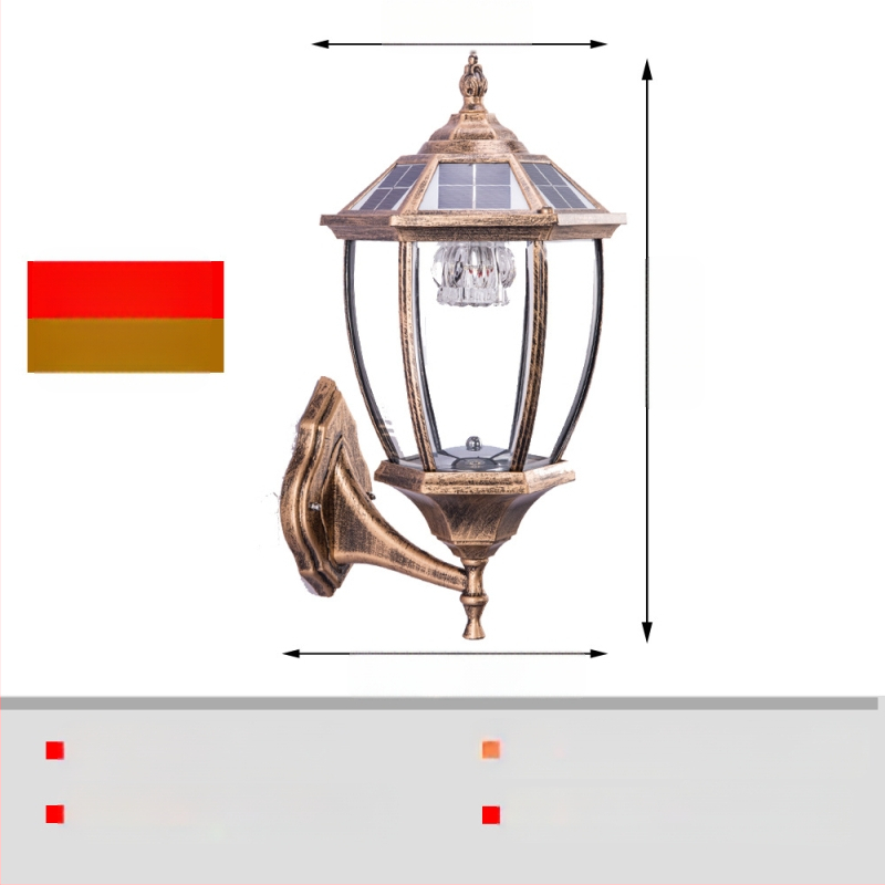 Слънчева външна водоустойчива стенна лампа за балкон и вход – пасторална сърцевидна форма, IP55, 5W, 220V, 12–16 ч осветление, индуктивен превключвател