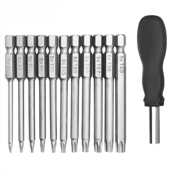 Bozhi 11 vnt plum blossom tuščių bitų rinkinys, chromo-vanadžio plienas, izoliotas, magnetizmas neteikia