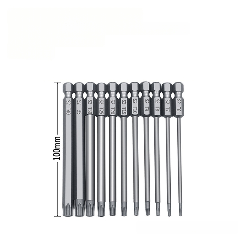 Bozhi 11 vnt plum blossom tuščių bitų rinkinys, chromo-vanadžio plienas, izoliotas, magnetizmas neteikia