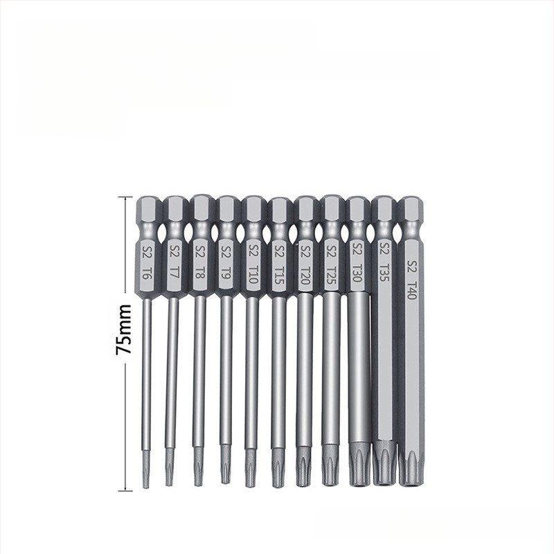 Bozhi 11 vnt plum blossom tuščių bitų rinkinys, chromo-vanadžio plienas, izoliotas, magnetizmas neteikia