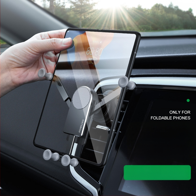 Държач за кола за сгъваем екран: Honor Magic Vs 2, Huawei Mate X2/X3 – съвместим с въздуховод и табло; монтаж: щипка, лепило или вакуум