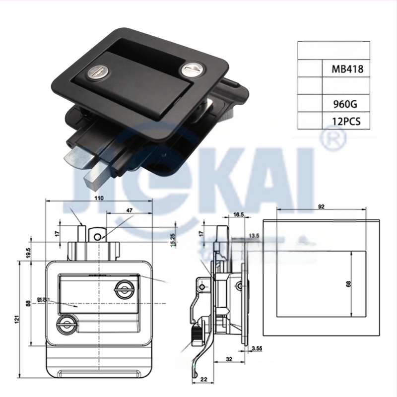 Mortise brava MB418 | Cinkova legura | Za RV, kampere i prikolice | Jiekai Hardware