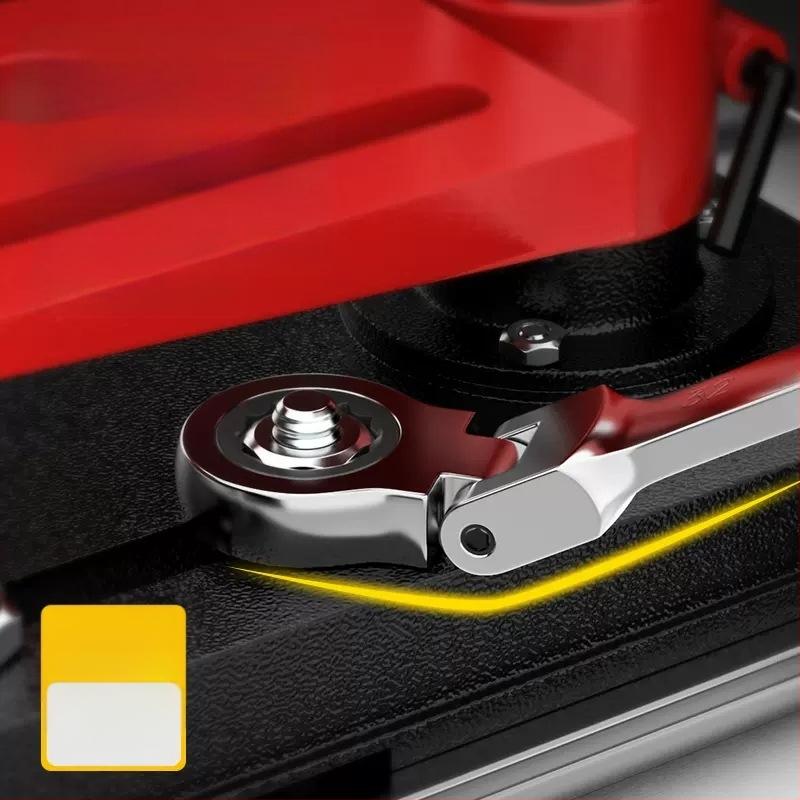 12-частен комплект гаечни ключове с подвижна глава, хромирана повърхност, хром ванадиева стомана, 72-зъбен механизъм