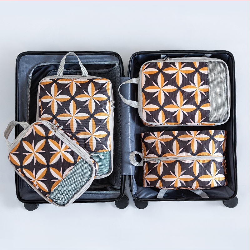 4-частен комплект за пътуване за компресирано съхранение с принт – PP материал