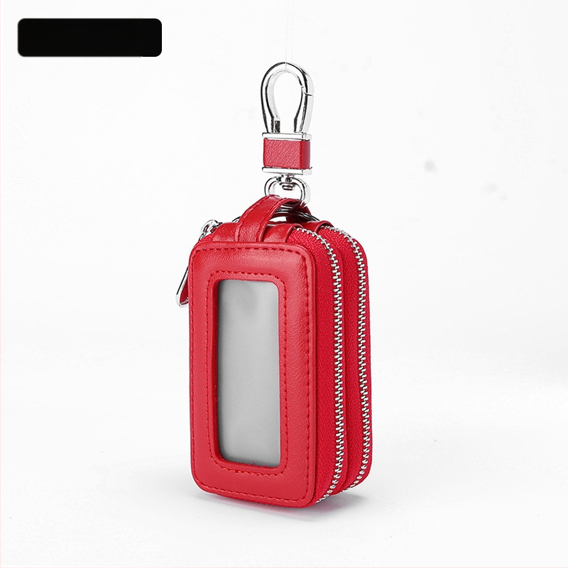 Torba za ključeve - PU koža, dvostruki zatvarač, velika kapaciteta, unisex, zaštita od krađe, podstava od prave kože