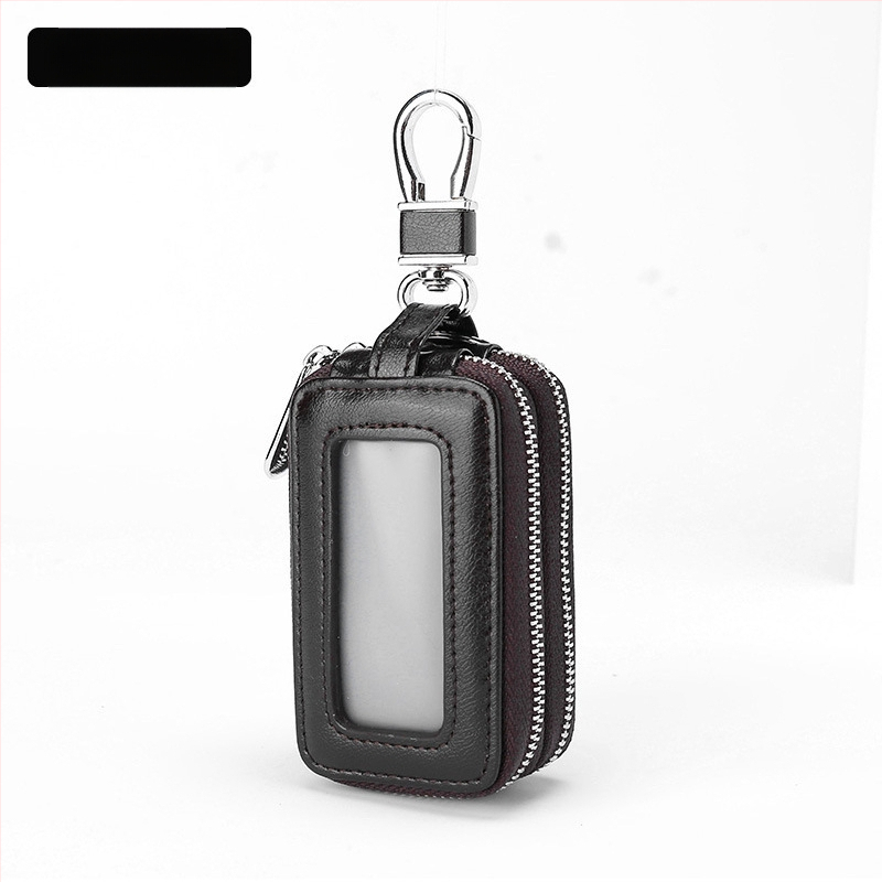 Torba za ključeve - PU koža, dvostruki zatvarač, velika kapaciteta, unisex, zaštita od krađe, podstava od prave kože