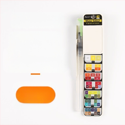 Solidā gouache komplekts ar saliekamu caurspīdīgu fan-veida paleti kastē, akvareļu gleznošanai, jauda 5