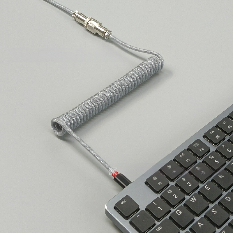 Kabl za tipkovnicu s avionijskim konektorom, spiralni bakreni vod, duljina 1.5 m, niklirano, OEM dostupno