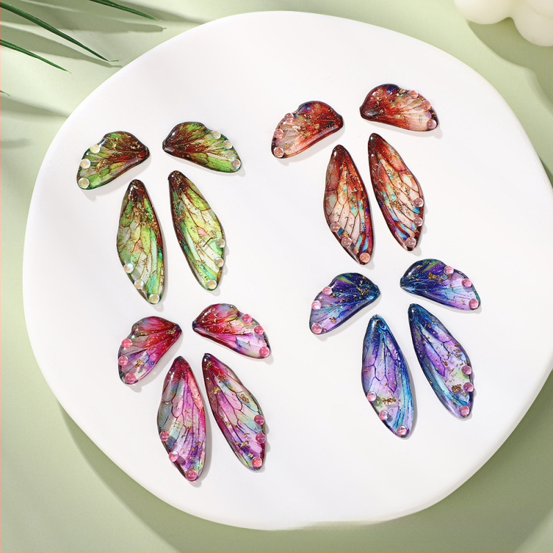 Обици с крила на пеперуда - Епоксидна смола, текстурен модел, лято 2024