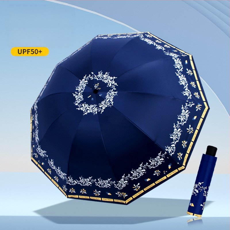 Ruoyu saulės skėtis su 10 plieno rėmų, UPF > 50, 190T audinys su vinilo danga, rankinis atidarymas uždarymas, sulankstomas