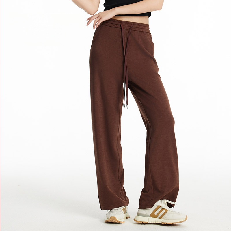 Pantaloni femei drepti - fibre de celuloză regenerată, croială dreaptă, vară 2024, stil casual japonez-coreean