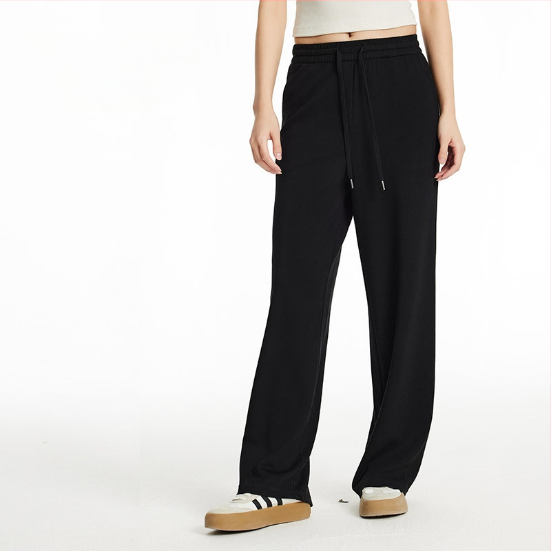 Pantaloni femei drepti - fibre de celuloză regenerată, croială dreaptă, vară 2024, stil casual japonez-coreean