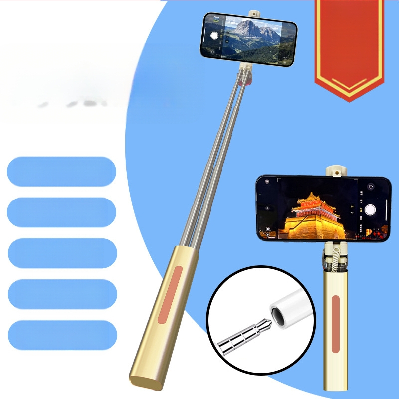 Алуминиев селфи стик за Android, iPhone и Huawei с Type-C конектор — без Bluetooth, без дистанционно, стабилизация