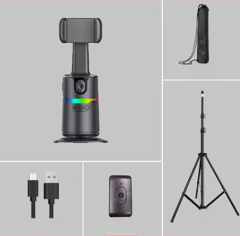 Γκίμπαλ για κινητό με AI αυτοματοποιημένη παρακολούθηση, 360° περιστροφή και κλίση, 220 g, σταθεροποιητής για vlog εσωτερικού/εξωτερικού χώρου