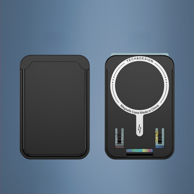 Husa de telefon cu inel magnetic și suport pentru două carduri pentru încărcare wireless - capac spate PC, turnare prin injecție