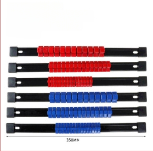 Органайзер за торцеви гнезда и битове – сплавна стомана; предназначение: съхранение на торцеви гнезда; тип: рафт/органайзер за гнезда