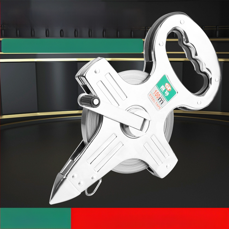 Nerūdijančio plieno rėminė matavimo juosta statybvietei su laikikliu