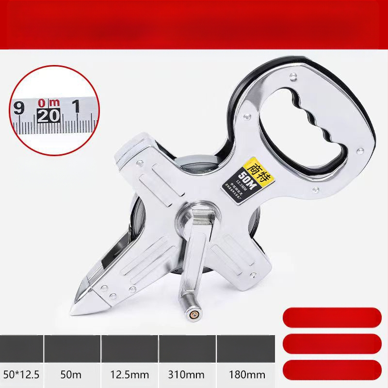 Nerūdijančio plieno rėminė matavimo juosta statybvietei su laikikliu