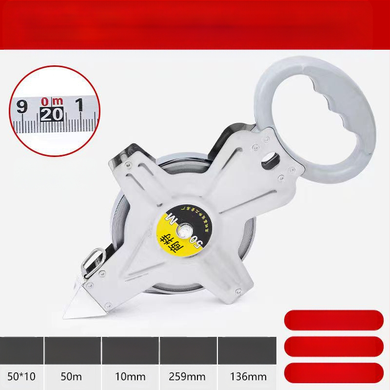 Nerūdijančio plieno rėminė matavimo juosta statybvietei su laikikliu