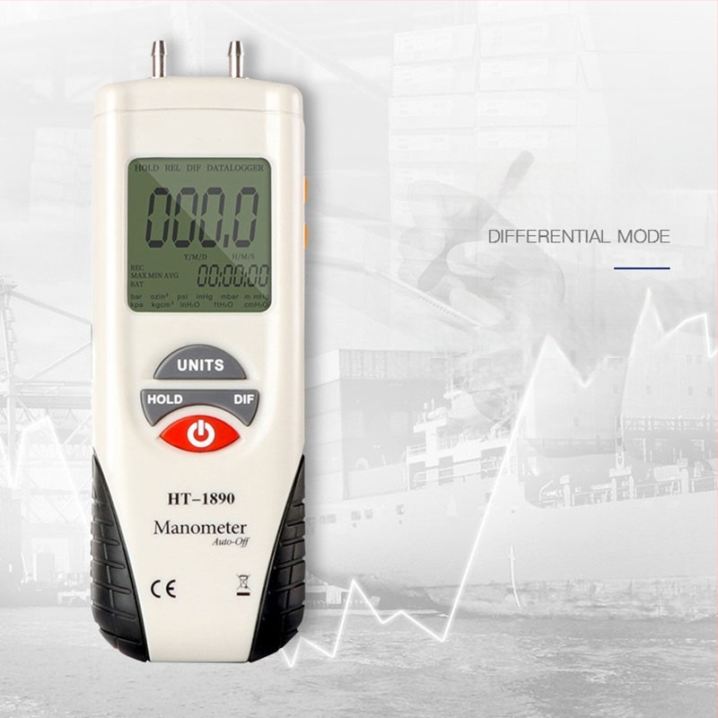 Xinsite HT-1890 Diferencialinis slėgio matuoklis, Skaitmeninis mikrodiferencinis matuoklis, Automobilių remontui, Vakuuminis matuoklis
