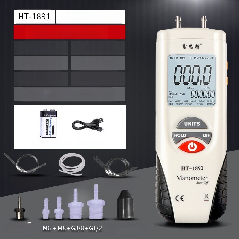 Xinsite HT-1890 Diferencialinis slėgio matuoklis, Skaitmeninis mikrodiferencinis matuoklis, Automobilių remontui, Vakuuminis matuoklis