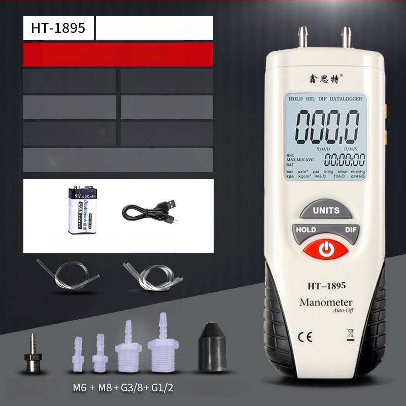 Xinsite HT-1890 Diferencialinis slėgio matuoklis, Skaitmeninis mikrodiferencinis matuoklis, Automobilių remontui, Vakuuminis matuoklis