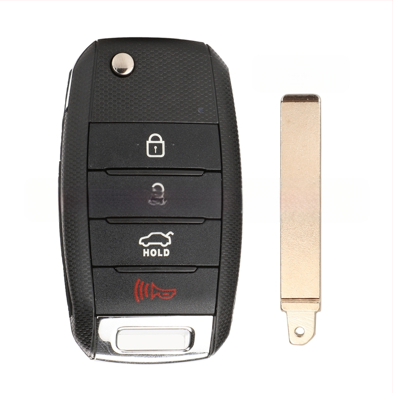 Kia sulankstomo raktų korpusas – keitimas 3/4 mygtukų nuotolinio valdymo pulteliui, plastikinis korpusas; rakto peilis: varis + plastikas; svoris 57 g; prekinis ženklas Kutery; suderinama su Kia